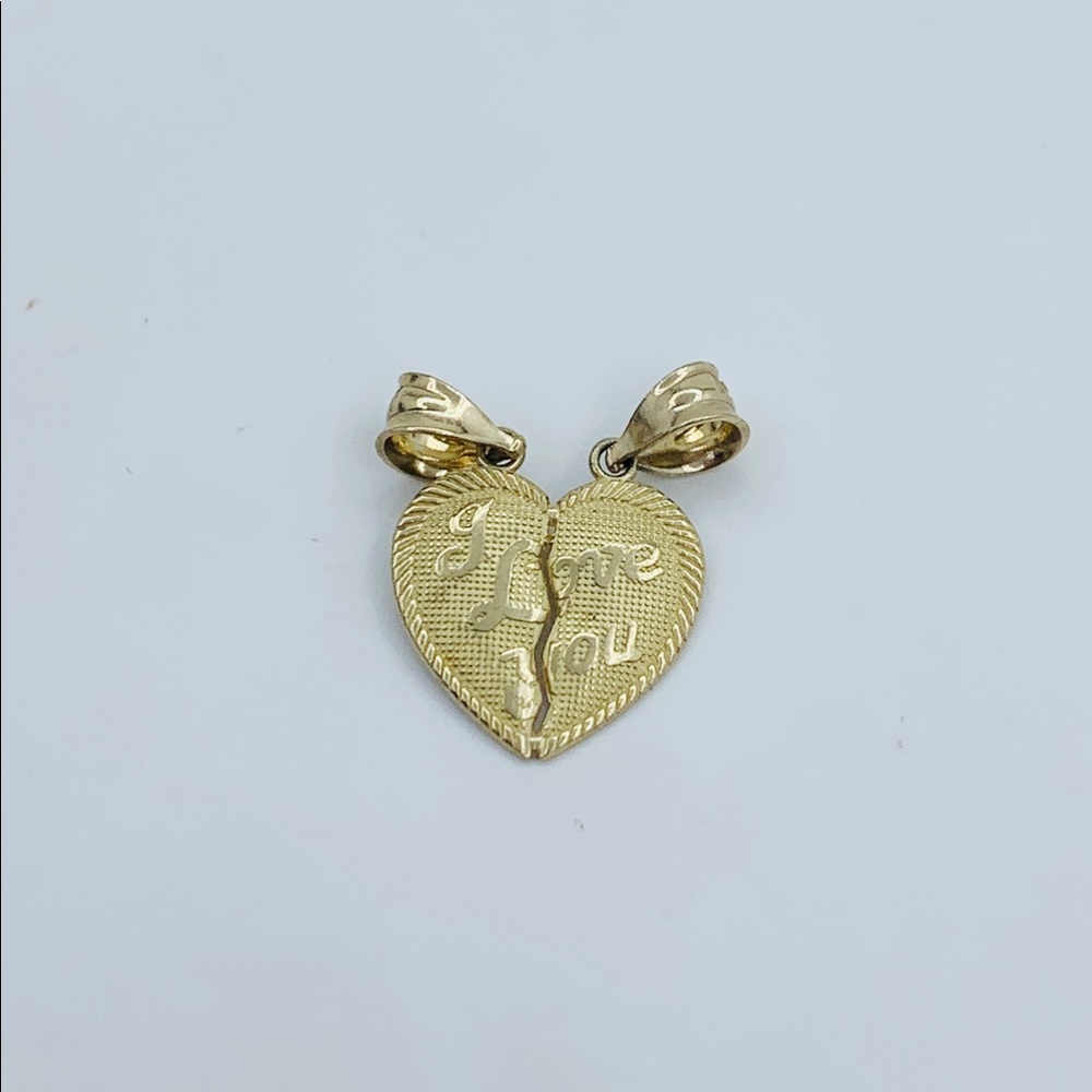 10k Solid Gold I love you Heart Pendant